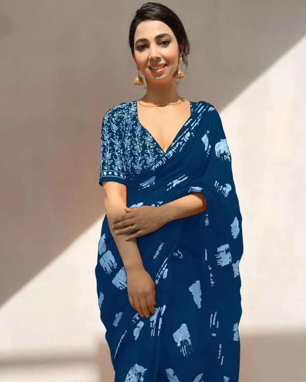 Navy_Blue_Color_Mulmul_Cotton_1_-_Minute_Ready_to_Wear_Saree_with_Pocket_and_Blouse_Piece