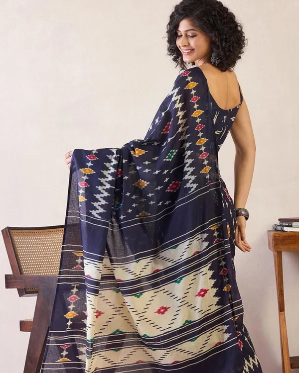 Purple_Color_Mulmul_Cotton_1_-_Minute_Ready_to_Wear_Saree_with_Pocket_and_Blouse_Piece