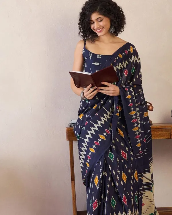 Purple_Color_Mulmul_Cotton_1_-_Minute_Ready_to_Wear_Saree_with_Pocket_and_Blouse_Piece
