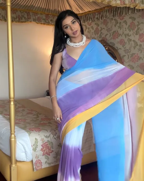 Multi_Color_1-Minute_Ready_To_Wear_Georgette_Saree_With_Blouse_Piece
