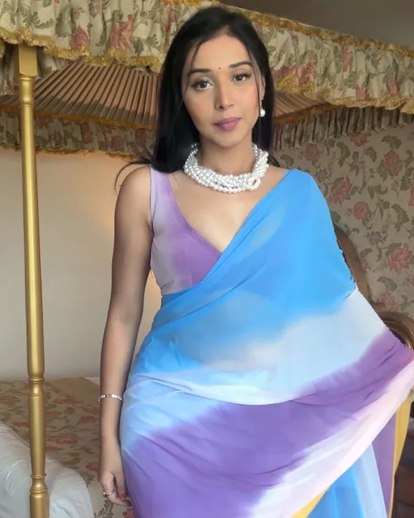 Multi_Color_1-Minute_Ready_To_Wear_Georgette_Saree_With_Blouse_Piece