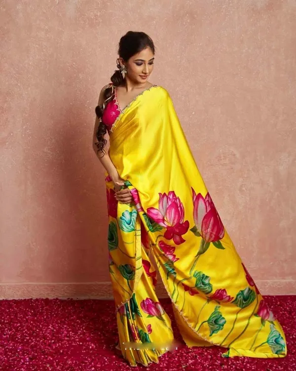 Yellow_Color_1-Minute_Ready_To_Wear_Organza_Silk_Saree_with_Moti_Embroidery_Work_&_Stitched_Blouse