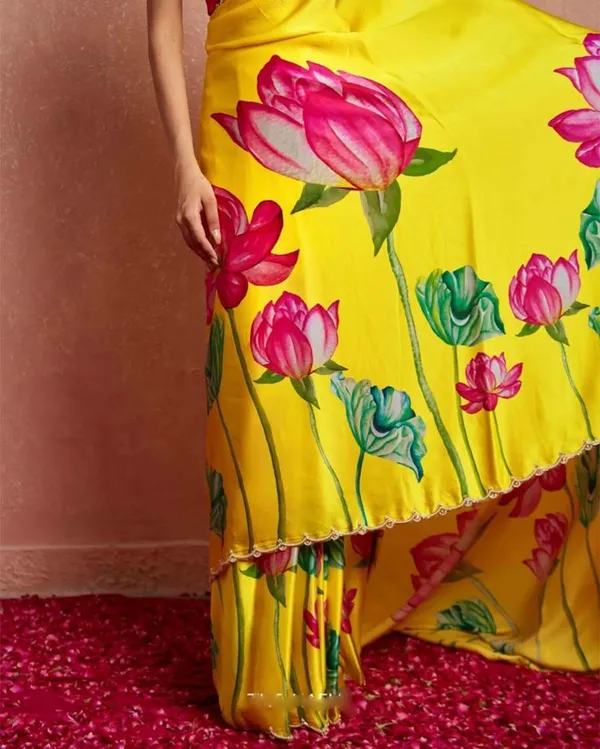 Yellow_Color_1-Minute_Ready_To_Wear_Organza_Silk_Saree_with_Moti_Embroidery_Work_&_Stitched_Blouse
