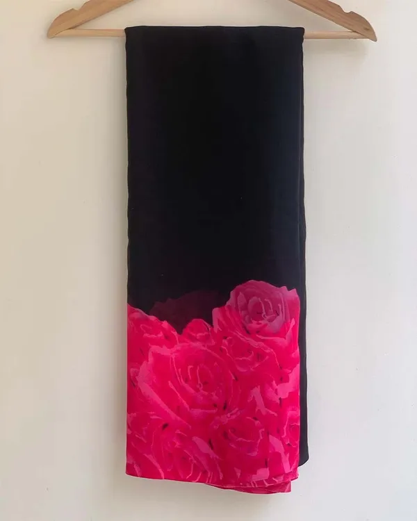 Black_Color_1-Minute_Ready_To_Wear_Georgette_Saree_With_Blouse_Piece