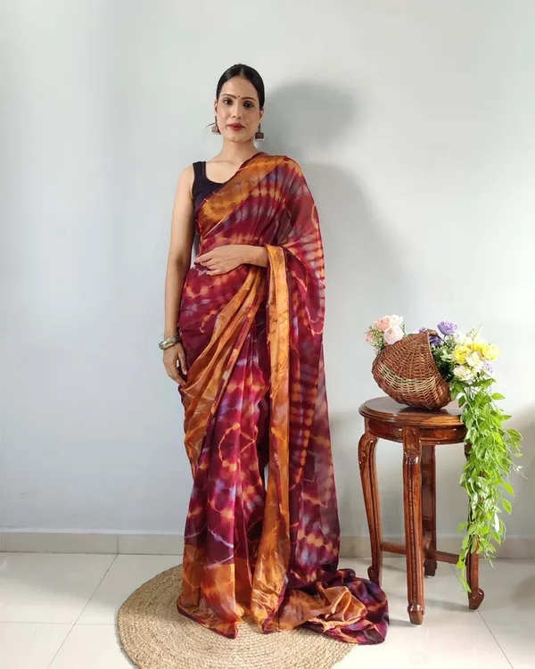 Maroon__Color_1-Minute_Ready_To_Wear_Georgette_Saree_With_Blouse_Piece