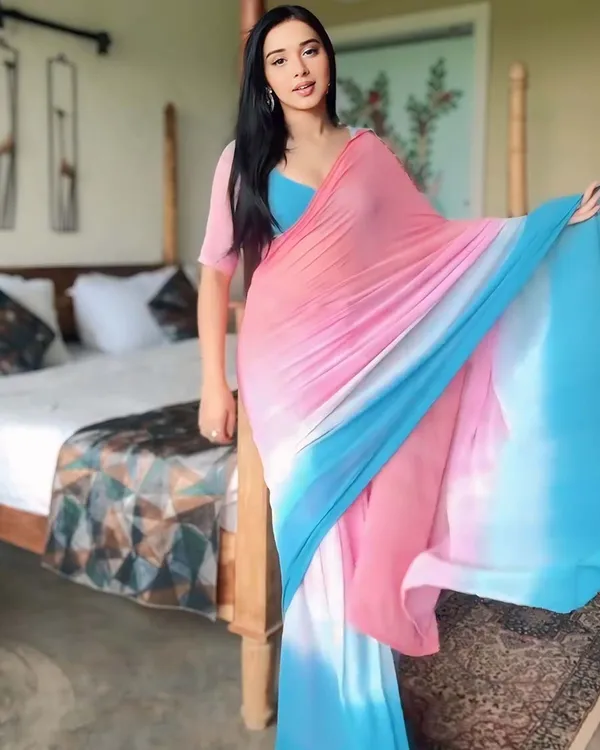 Dual_Color_1-Minute_Ready_To_Wear_Georgette_Saree_With_Blouse_Piece
