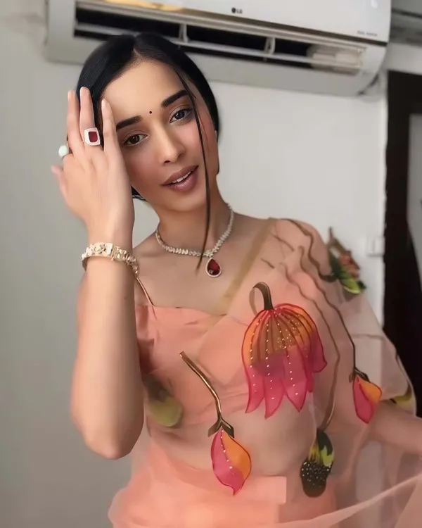 Peach_Color_1-Minute_Ready_To_Wear_Organza_Saree_With_Blouse_Piece