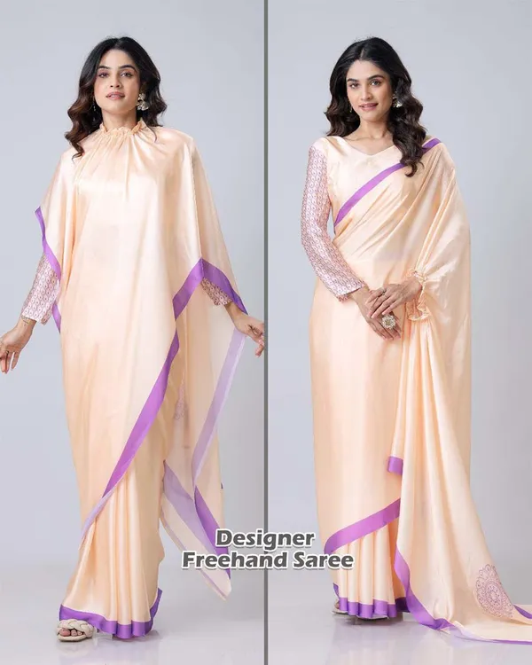 Cream__Color_1_-_Minute_Ready_to_Wear_Satin_Silk_Saree_with_Unstitch_Blouse_Piece