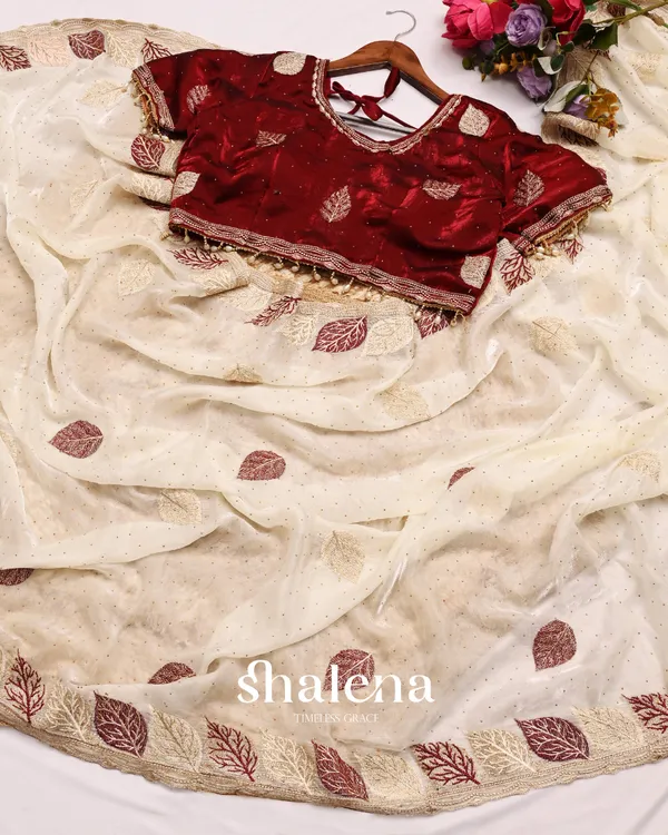 Lagniappe_Off_White_Fancy_Silk_Embroidery_Work_Saree_With_Stitched_Blouse