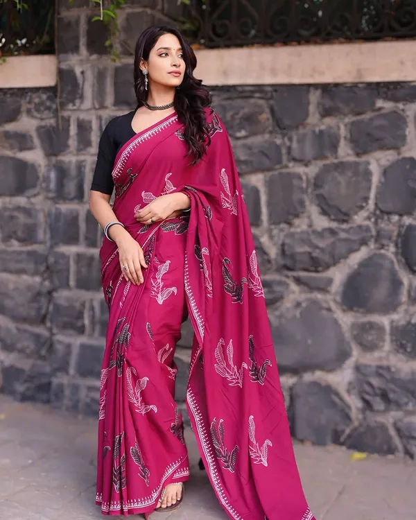 Pink_Color_Mulmul_Cotton_1_-_Minute_Ready_to_Wear_Saree_with_Pocket_and__Blouse_Piece