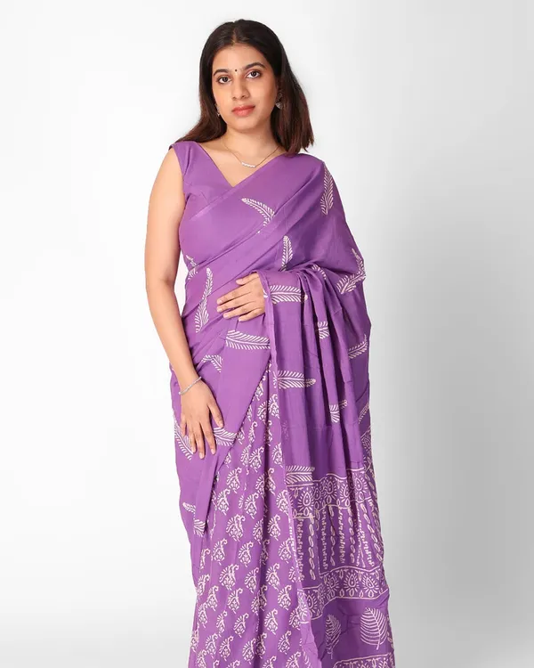 Purple_Color_Mulmul_Cotton_1_-_Minute_Ready_to_Wear_Saree_with_Pocket_and__Blouse_Piece