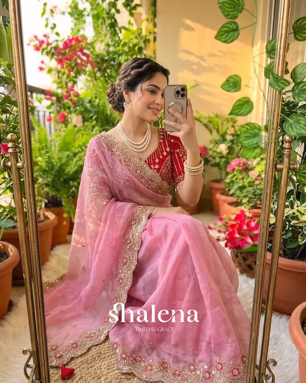 Ineffable_Pink_Fendy_Silk_Sequence_Embroidery_Work_Saree_With_Stitched_Blouse