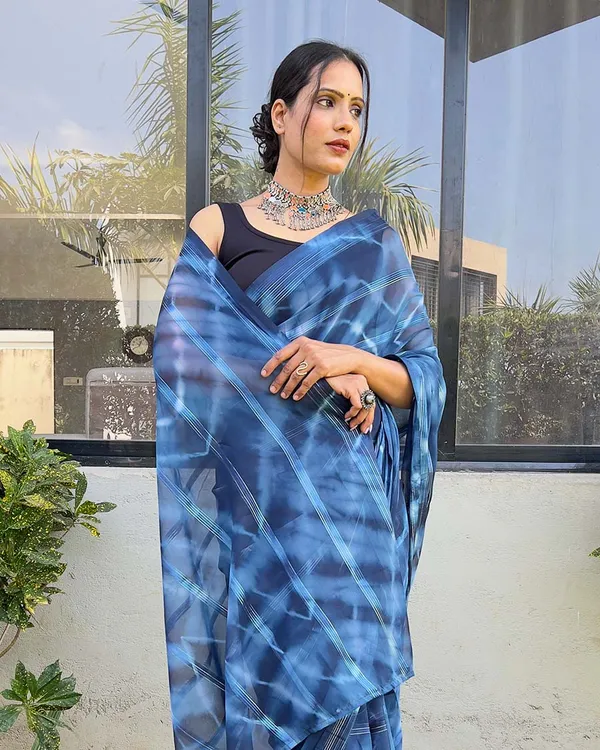 Blue_color_1-Minute_Ready_To_Wear_Naylon_Saree_With_Blouse_Piece