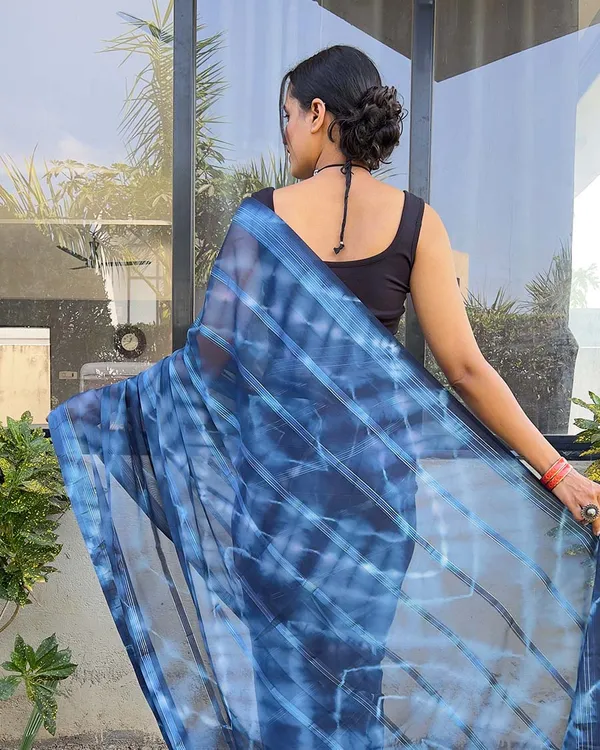 Blue_color_1-Minute_Ready_To_Wear_Naylon_Saree_With_Blouse_Piece