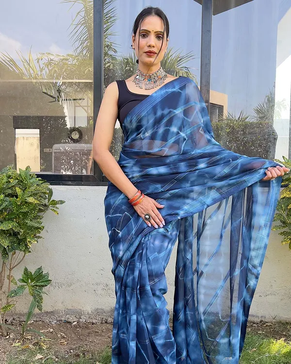 Blue_color_1-Minute_Ready_To_Wear_Naylon_Saree_With_Blouse_Piece