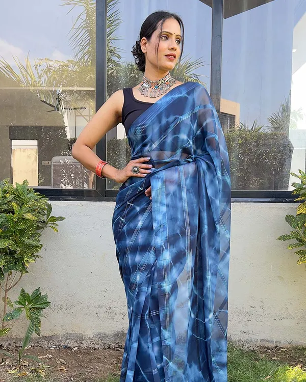 Blue_color_1-Minute_Ready_To_Wear_Naylon_Saree_With_Blouse_Piece