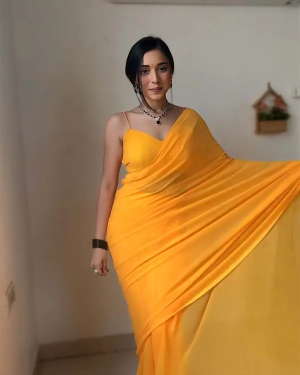 Yellow_Color_1-Minute_Ready_To_Wear_Georgette_Saree_With_Blouse_Piece