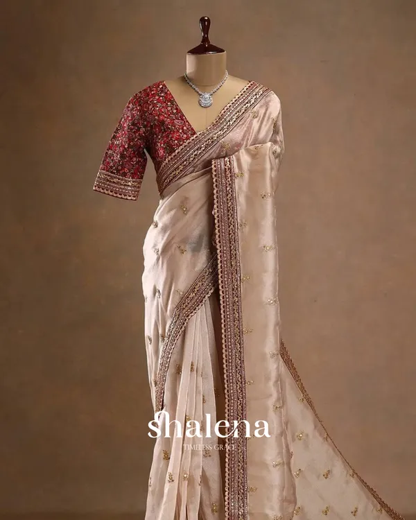 Beige_color_soft_jimichu_fabric_Embroidery_Sequence_and_Coding_Lace_work_with__beautiful_golden_jari�butta_design