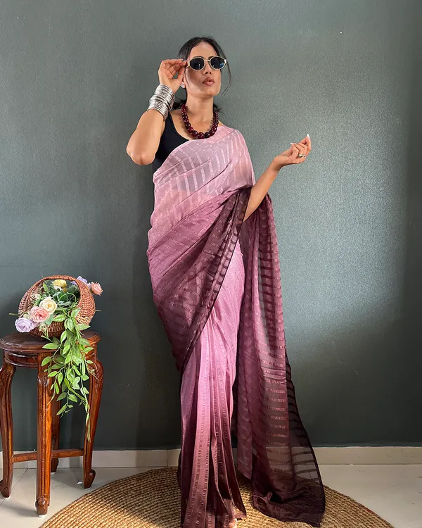 Light_Brown_Color_1-Minute_Ready_To_Wear_Georgette_Saree_With_Blouse_Piece