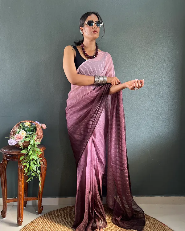 Light_Brown_Color_1-Minute_Ready_To_Wear_Georgette_Saree_With_Blouse_Piece
