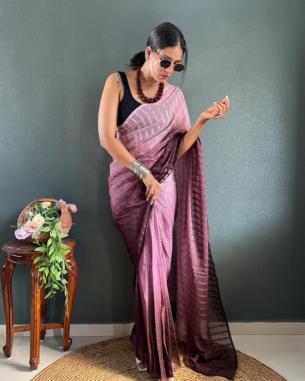 Light_Brown_Color_1-Minute_Ready_To_Wear_Georgette_Saree_With_Blouse_Piece