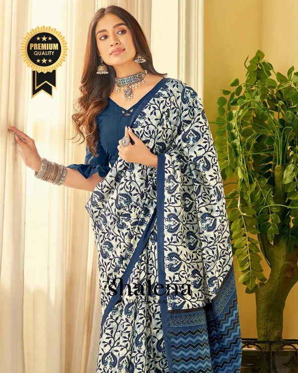 White_and_Blue_Color_1_-_Minute_Ready_to_Wear_Mulmul_Cotton_Saree_with_Blouse_Piece