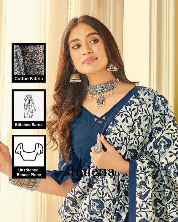 White_and_Blue_Color_1_-_Minute_Ready_to_Wear_Mulmul_Cotton_Saree_with_Blouse_Piece