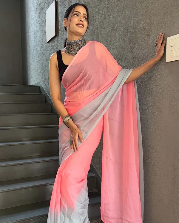 Calm_Pink_Color_1-Minute_Ready_To_Wear_Georgette_Saree_With_Blouse_Piece