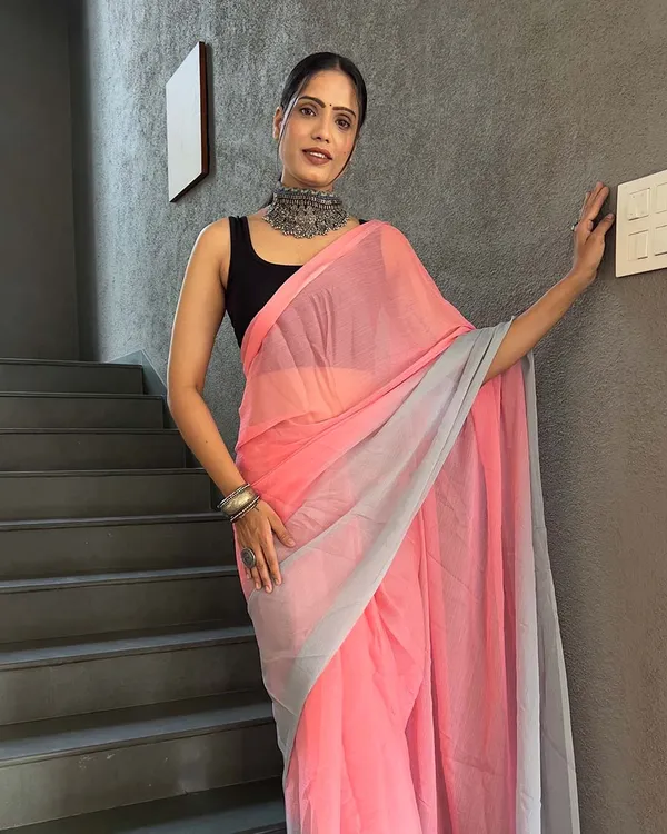 Calm_Pink_Color_1-Minute_Ready_To_Wear_Georgette_Saree_With_Blouse_Piece