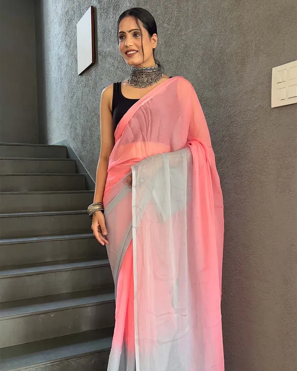 Calm_Pink_Color_1-Minute_Ready_To_Wear_Georgette_Saree_With_Blouse_Piece