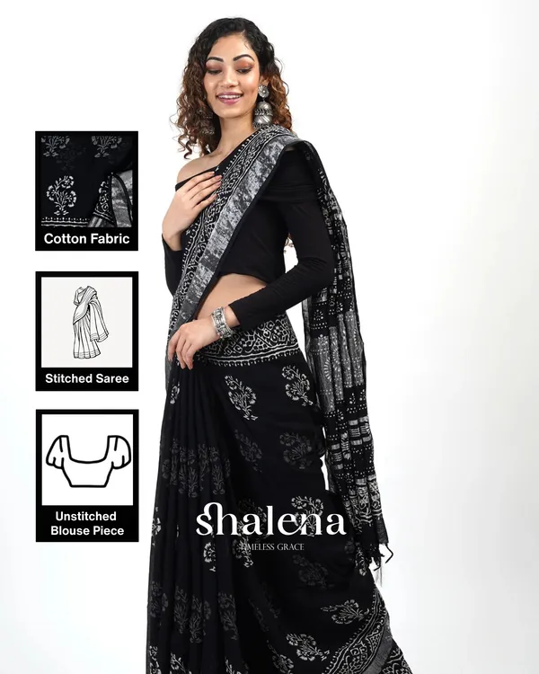 Black_Color_1_-_Minute_Ready_to_Wear_Mulmul_Cotton_Saree_with_Blouse_Piece