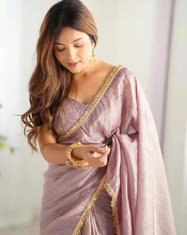 Calm_Pink_Color_1-Minute_Ready_To_Wear_Soft_Gold_Crush_Silk_Saree_with_Lace_Border_&_Stitched_Blouse