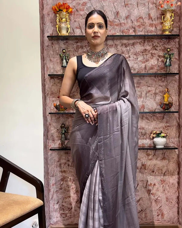 Grey_Color_1-Minute_Ready_To_Wear_Naylon_Saree_With_Blouse_Piece