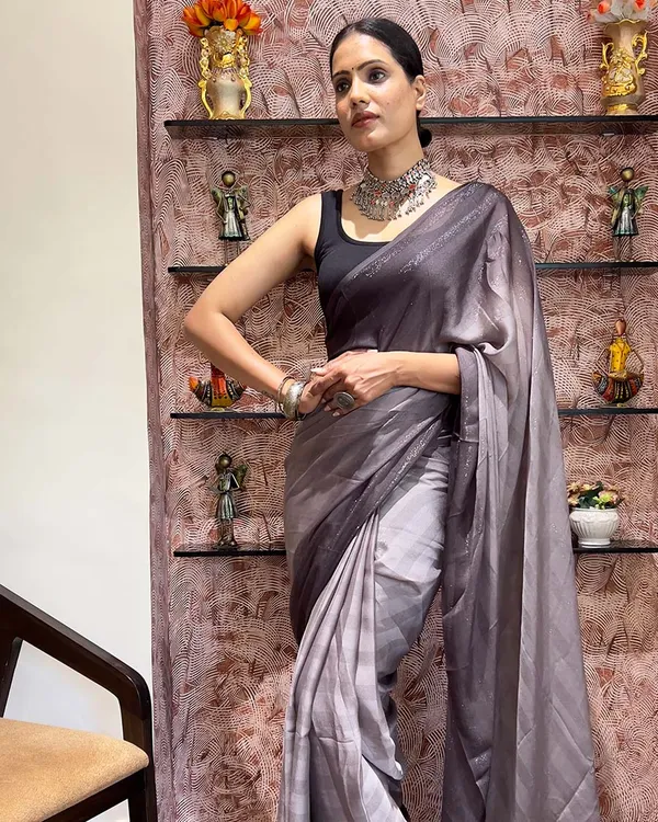 Grey_Color_1-Minute_Ready_To_Wear_Naylon_Saree_With_Blouse_Piece