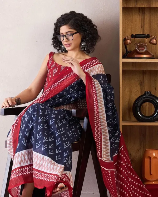 Purple_And_Maroon_Color_Mulmul_Cotton_1_-_Minute_Ready_to_Wear_Saree_with_Pocket_and_Blouse_Piece