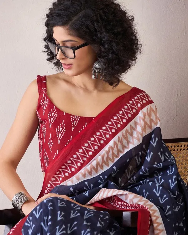 Purple_And_Maroon_Color_Mulmul_Cotton_1_-_Minute_Ready_to_Wear_Saree_with_Pocket_and_Blouse_Piece