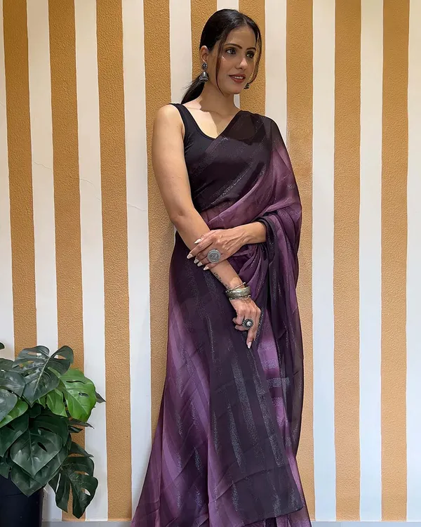 Wine_Color_1-Minute_Ready_To_Wear_Naylon_Saree_With_Blouse_Piece