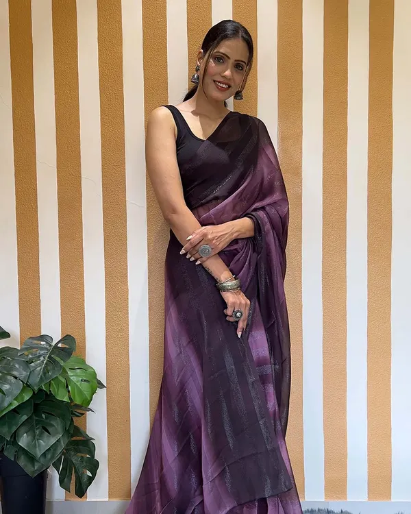 Wine_Color_1-Minute_Ready_To_Wear_Naylon_Saree_With_Blouse_Piece