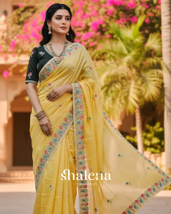 Murmurous_Yellow_Embroidery_Work_Cursh_Silk_Saree_With_Sempiternal_Full_Stitched_Blouse