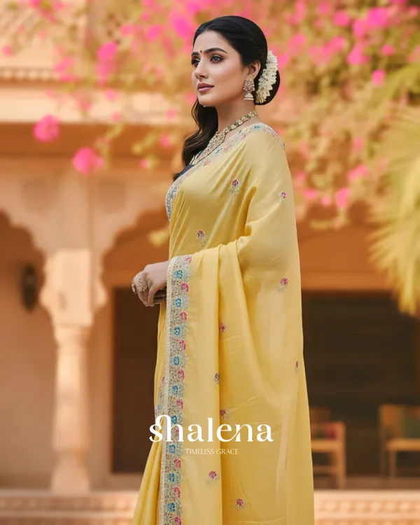 Murmurous_Yellow_Embroidery_Work_Cursh_Silk_Saree_With_Sempiternal_Full_Stitched_Blouse