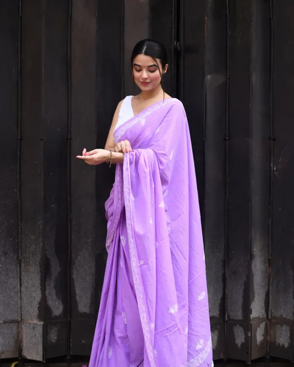 Purple_Color_Mulmul_Cotton_1_-_Minute_Ready_to_Wear_Saree_with_Pocket_and__Blouse_Piece