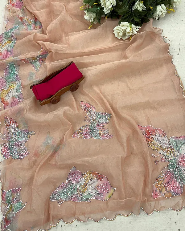 Brown_Color_Organza_1_-_Minute_Ready_to_Wear_Saree_with_Blouse_Piece