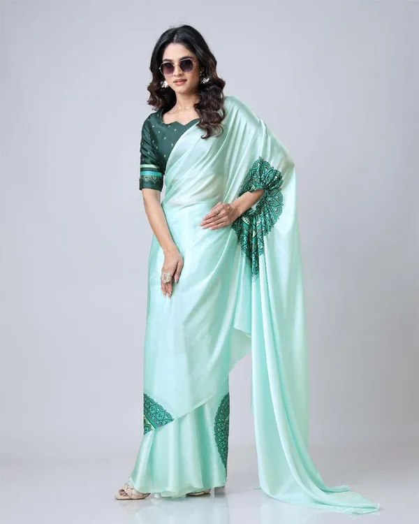 Light_green_Color_1_-_Minute_Ready_to_Wear_Satin_Silk_Saree_with_Unstitch_Blouse_Piece