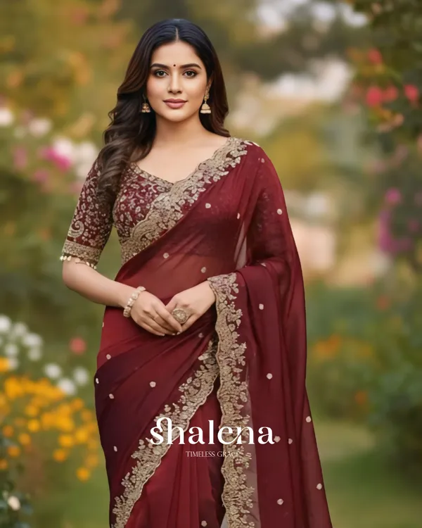Elegant_Wine_Embroidery_Work_Fancy_Silk_Saree_With_Comely_Full_Stitched_Blouse