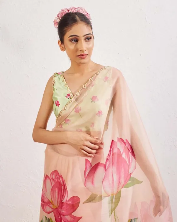 Light_Pink_Color_1-Minute_Ready_To_Wear_Organza_Silk_Saree_with_Moti_Embroidery_Work_&_Stitched_Blouse