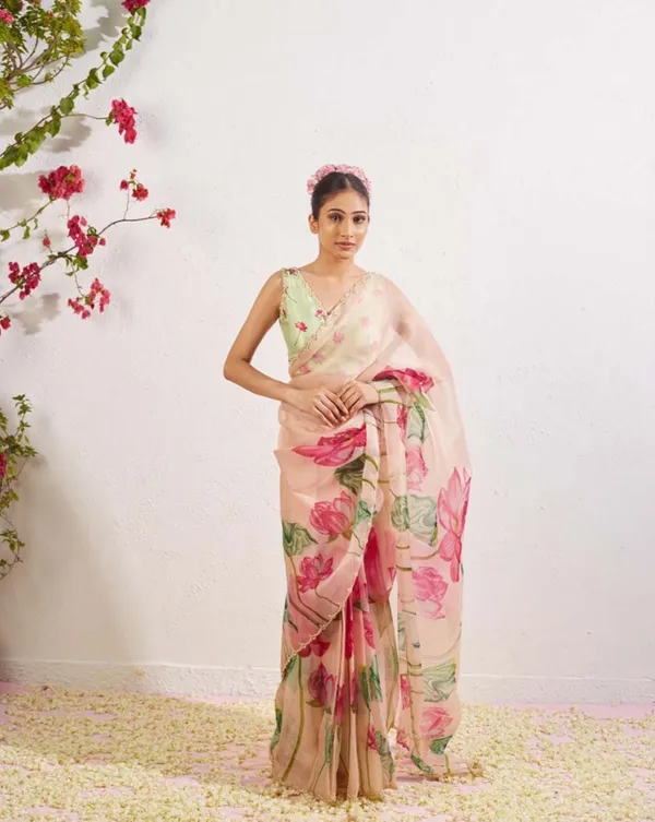 Light_Pink_Color_1-Minute_Ready_To_Wear_Organza_Silk_Saree_with_Moti_Embroidery_Work_&_Stitched_Blouse