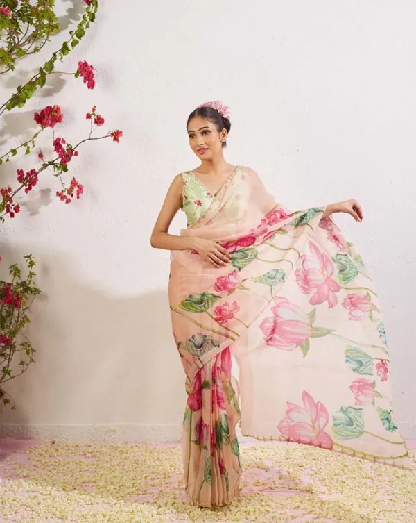 Light_Pink_Color_1-Minute_Ready_To_Wear_Organza_Silk_Saree_with_Moti_Embroidery_Work_&_Stitched_Blouse