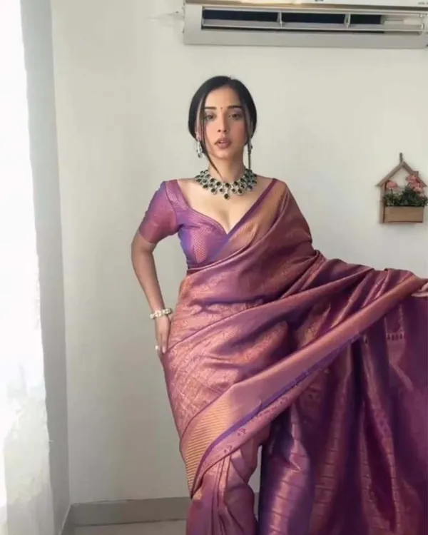 Purple_Color_Ready_to_Wear_Soft_Banarasi_Silk_Saree_with_Golden_Zari_Work