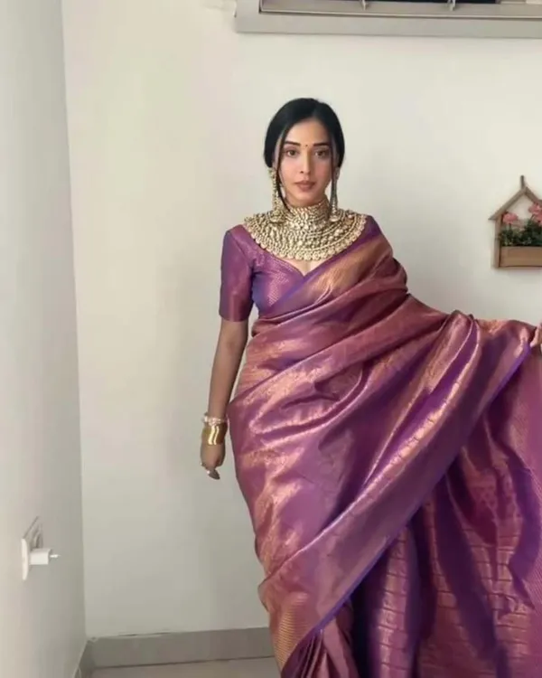 Purple_Color_Ready_to_Wear_Soft_Banarasi_Silk_Saree_with_Golden_Zari_Work