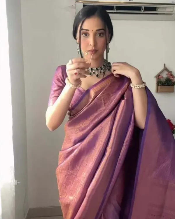 Purple_Color_Ready_to_Wear_Soft_Banarasi_Silk_Saree_with_Golden_Zari_Work